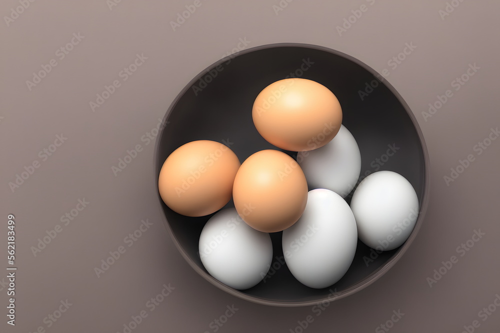 3d rendering illustration of eggs, generative ai 3d rendering illustration of eggs, generative ai