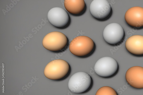 3d rendering illustration of eggs, generative ai