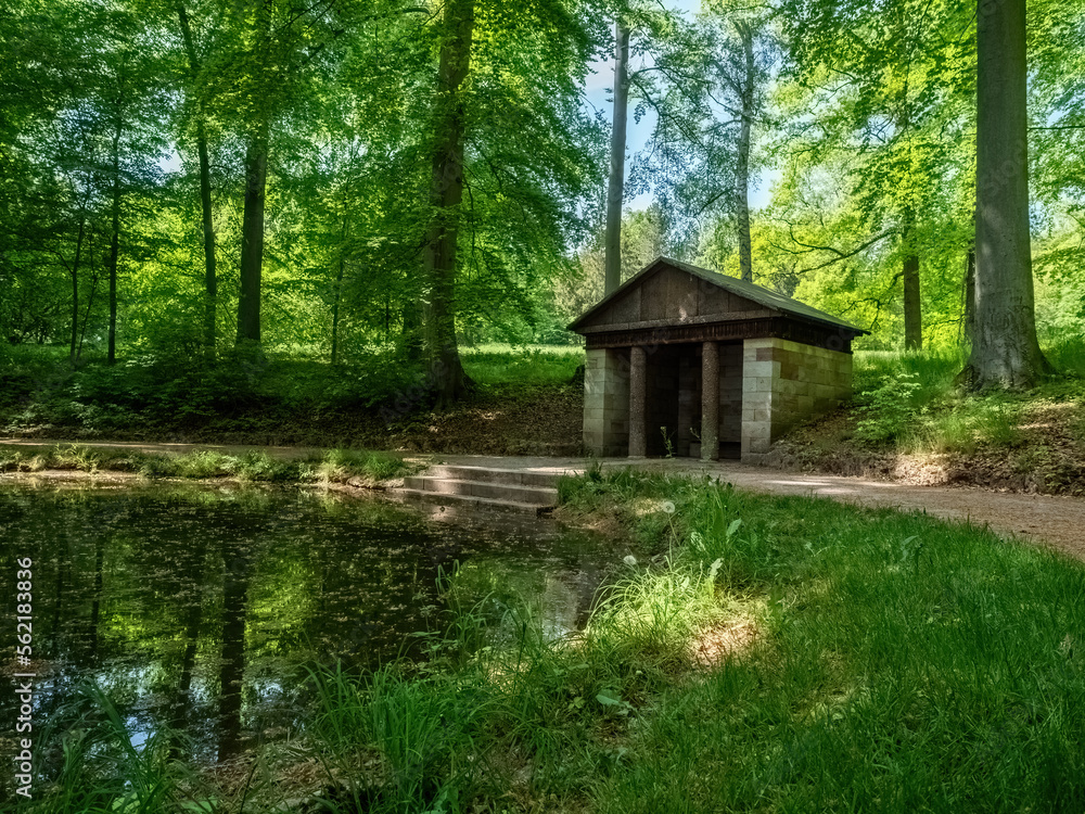 The backyard of castle Grosskochberg in thuringia at summer The backyard of castle Grosskochberg in thuringia at summer