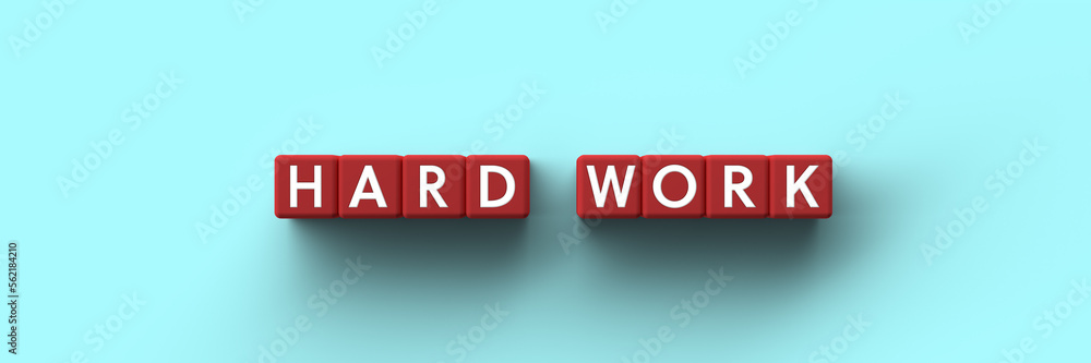 3D Cubes with the words hard work on a blue background
3D Cubes with the words hard work on a blue background