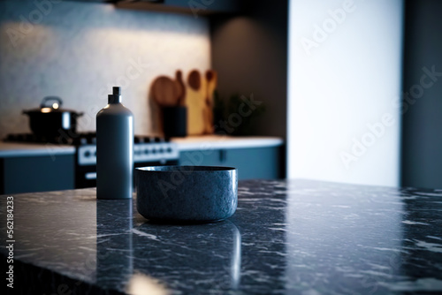 Fotografia küche  modern  tisch  intergrund  zuhause  zähler  interieur  verwischen weiß si