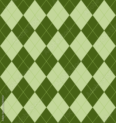 Wallpaper Mural Argyle pattern. Green diamond. with thin green line. geometric background for woman's clothing, wrapping paper.	 Torontodigital.ca