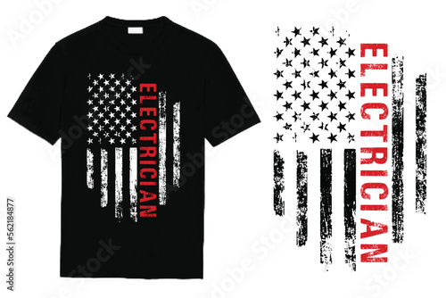 American Electrician T Shirt Design
