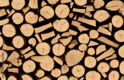 Illustration of firewood  generative ai