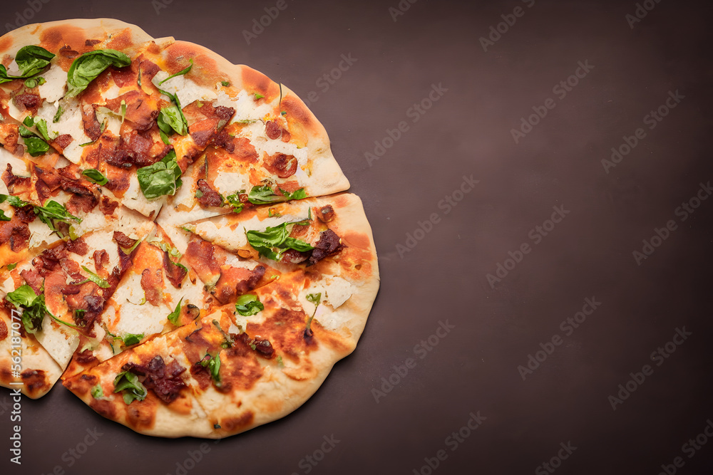 Illustration of flatbread, generative ai Illustration of flatbread, generative ai