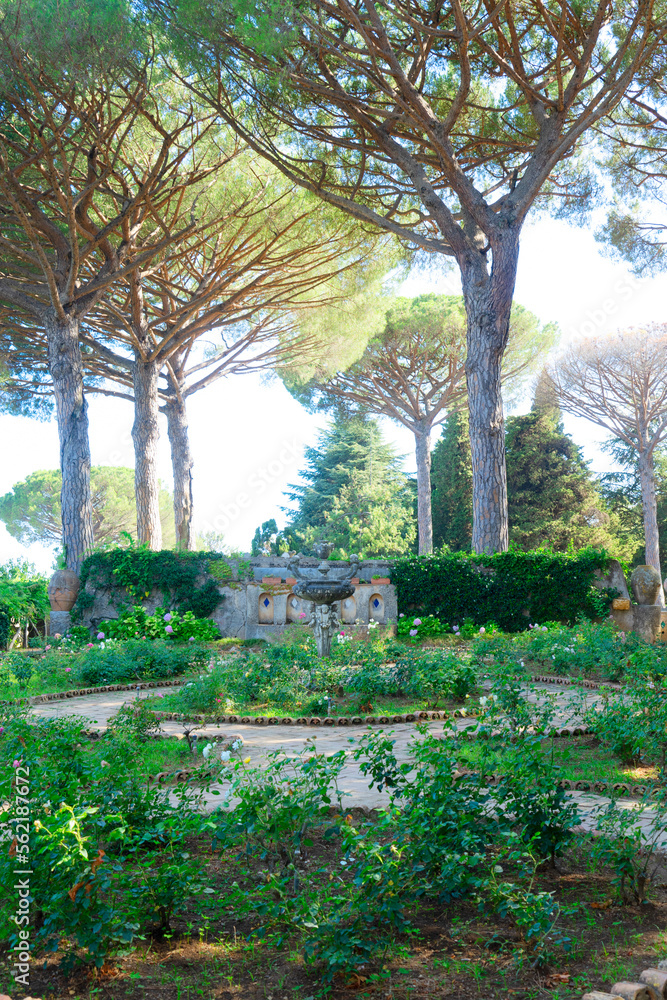 Fountain in the park of Ravello village, Amalfi coast of Italy