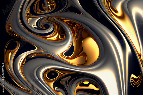 Gold and Silver Abstract Background. Generative ai
