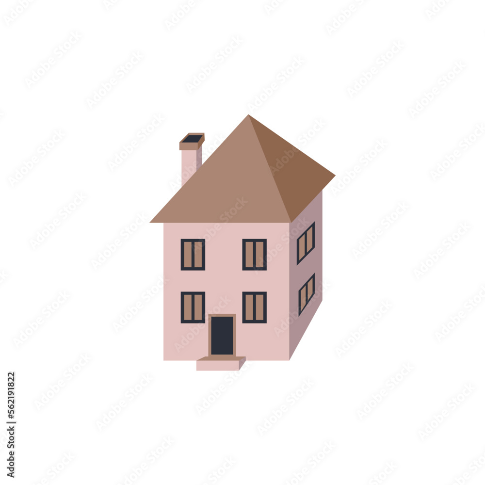 Pink modern house vector illustration. Pink modern house vector illustration.