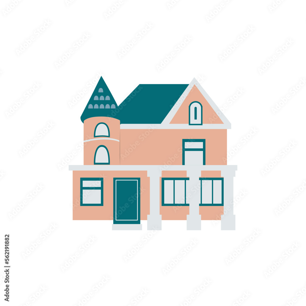 Beige modern house vector illustration. Beige modern house vector illustration.