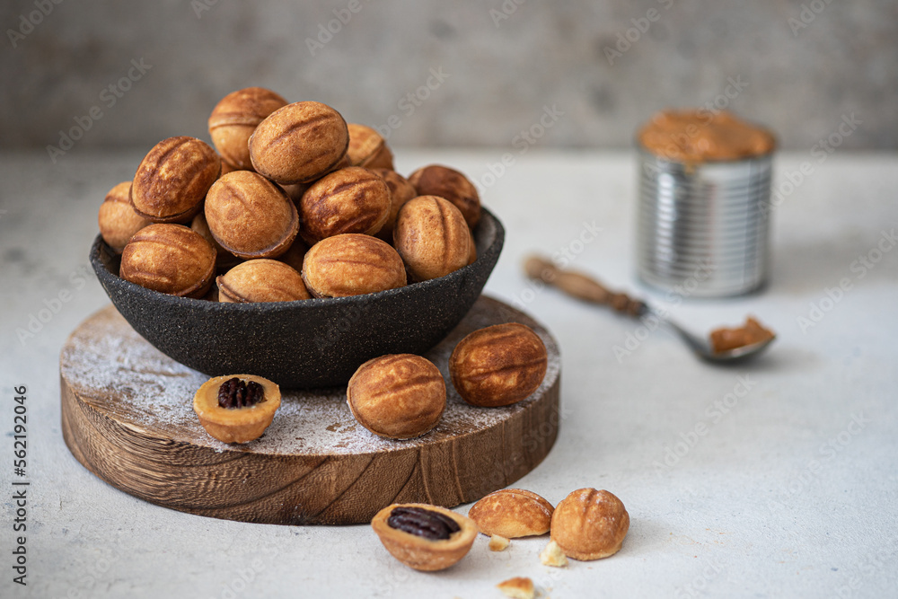 Homemade cookies nut with condensed milk. Homemade cookies nut with condensed milk.