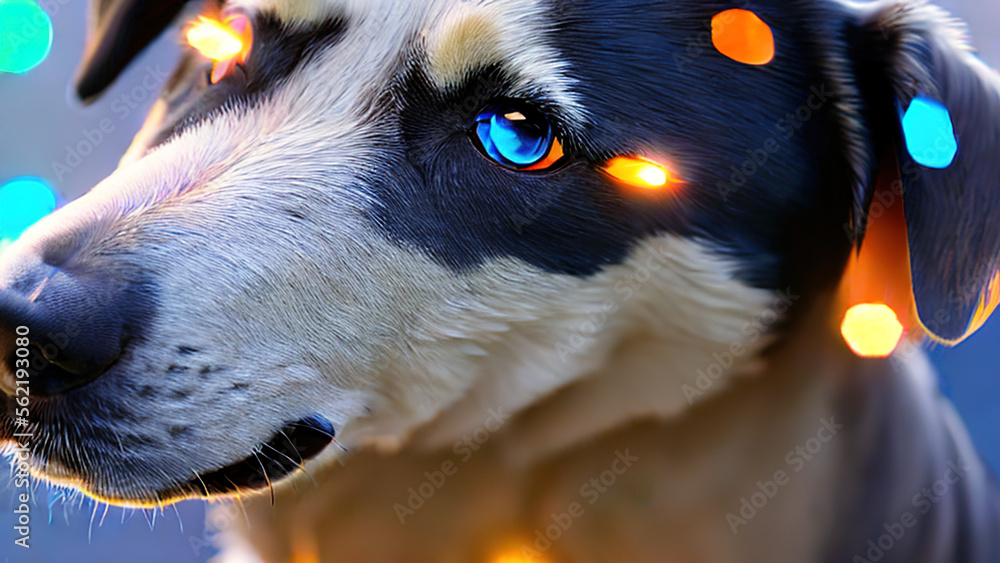portrait of a dog, close-up, modern, Generative AI