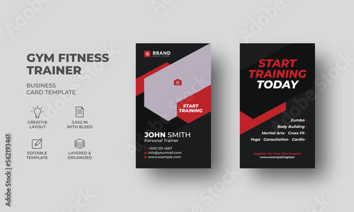 corporate gym fitness business card template 
