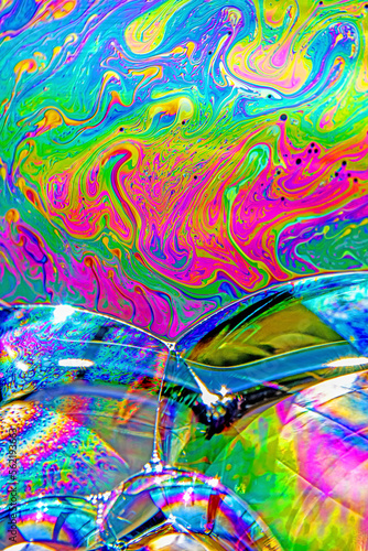 Abstrct colorful creation on a soap bubble photo