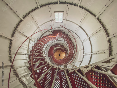 spiral staircase inside lighthouse