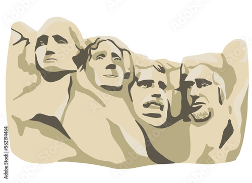 The Mount Rushmore National Memorial, landmark, Mount Rushmore, United States of America, Vector, location tourism, Places
