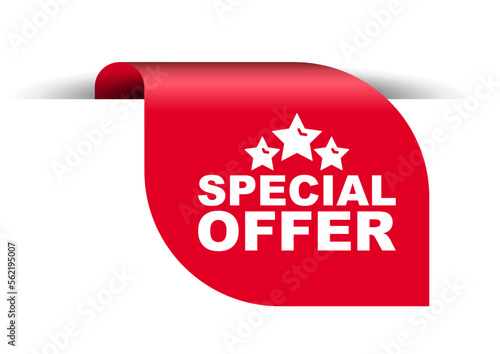 red vector illustration banner special offer