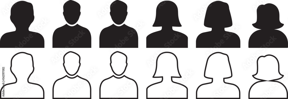 User Icon set. Profile icon. Monochrome icon. People sign. account symbol. Leader and workers. People icon set in trendy flat style. Team logo. Icon for business card design. Vector User Icon set. Profile icon. Monochrome icon. People sign. account symbol. Leader and workers. People icon set in trendy flat style. Team logo. Icon for business card design. Vector