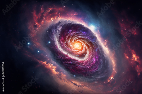 Milky way galaxy with stars and space dust in the universe, nebula, with grain. generative AI
