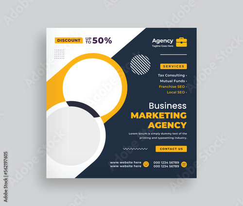 Online marketing lives webinar social media post, web banner template.