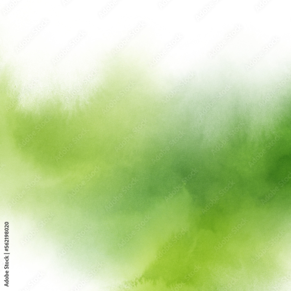 Beautiful abstract background. Versatile artistic image for creative design projects: posters, banners, cards, magazines, covers, prints, flyers, wallpapers. Green ink on white paper.