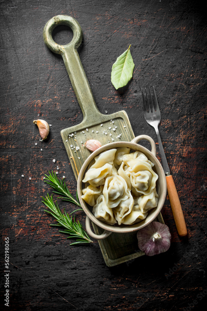 Beef dumplings in the bowl. Beef dumplings in the bowl.