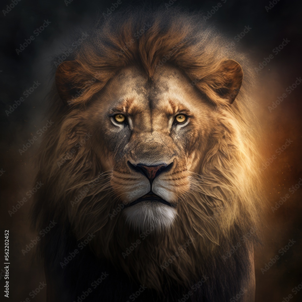 portrait of a lion - generative ai