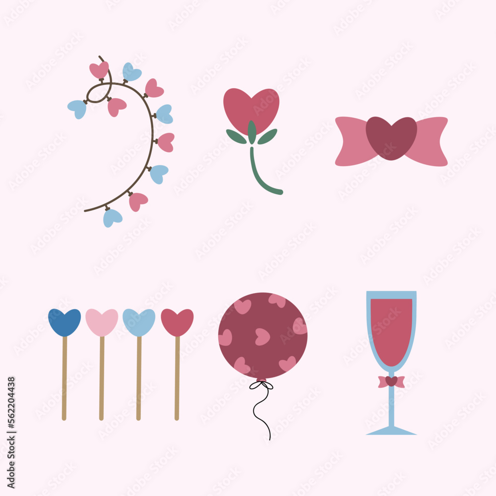 love vector set for valentine's day illustration