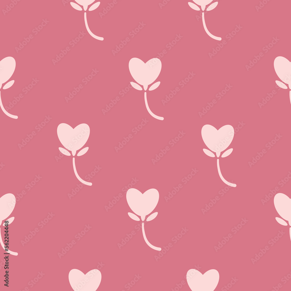 vector flower heart shaped seamless pattern