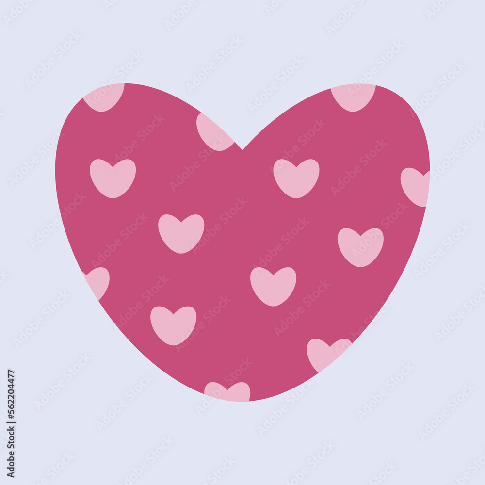 vector pink heart isolated illustration