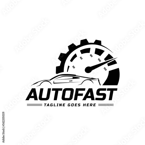 Speed racing car logo template concept
