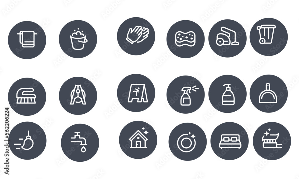 Cleaning Outline Icons vector design 
