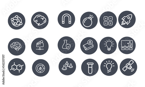 Science and Research Icons Set vector design 
