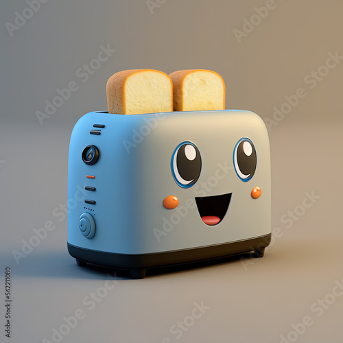 Cute Cartoon Toast Characte...