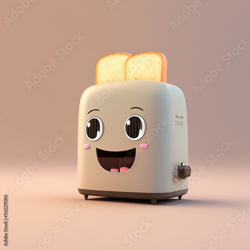 Cute Cartoon Toast Characte...