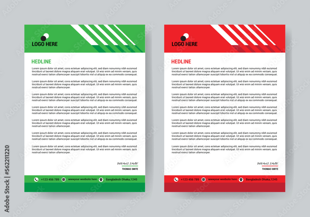 Business letterhead template design