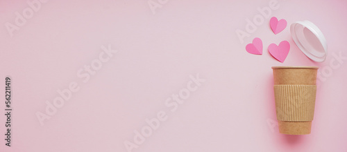 Paper coffee cup with heart...
