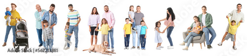 Collection of happy familie...