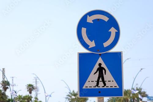 Different road signs in cit...