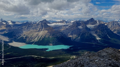 Peyto Lake view at the summit of Observation Peak