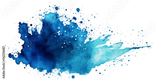 watercolor stain blue paint splatter Generative AI