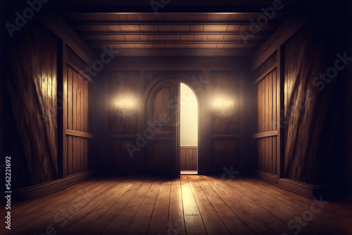 Beautiful fantastic background, location with wooden buildings, and rooms. Game concept, wallpaper. Generated AI. © png resources
