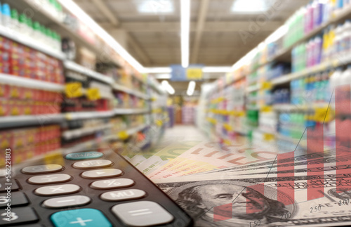 Wallpaper Mural supermarket blur aisle  and statistics graph Torontodigital.ca