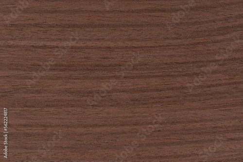Texture of wenge wood. Dark brown wood for furniture or flooring. Close-up of a Wenge wooden plank, top view.