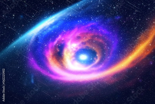  blue starry sky nebula and stars flare light background generated ai