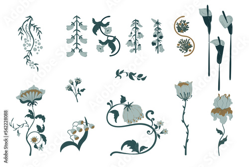 Gothic vintage magic flower plant