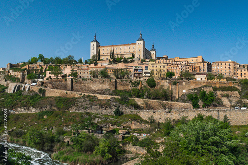 Segovia  Espa  a. April 29  2022  Alcazar de Toledo with panoramic landscape in the city and blue sky.