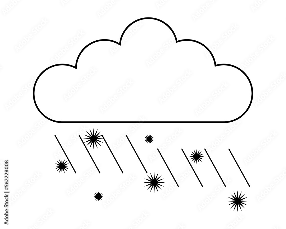 illustration represents the precipitation in nature in the form of rain