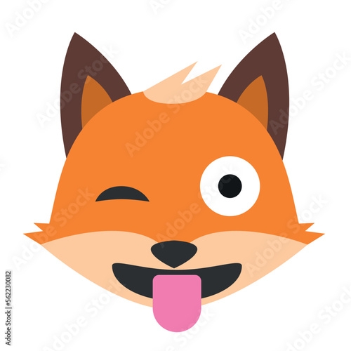 Fox Emoji logo. Vector illustration EPS