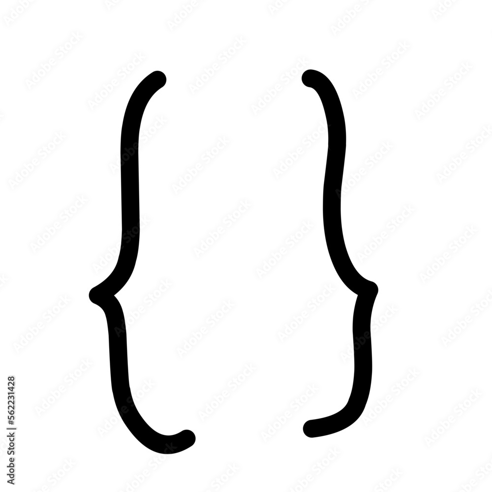 Hand drawn doodle brackets Hand drawn doodle brackets