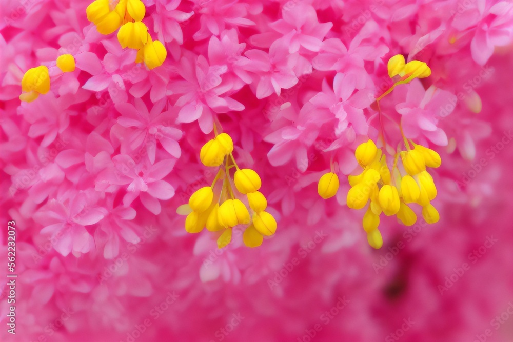 Obraz premium Pink and yellow flowers. generative AI